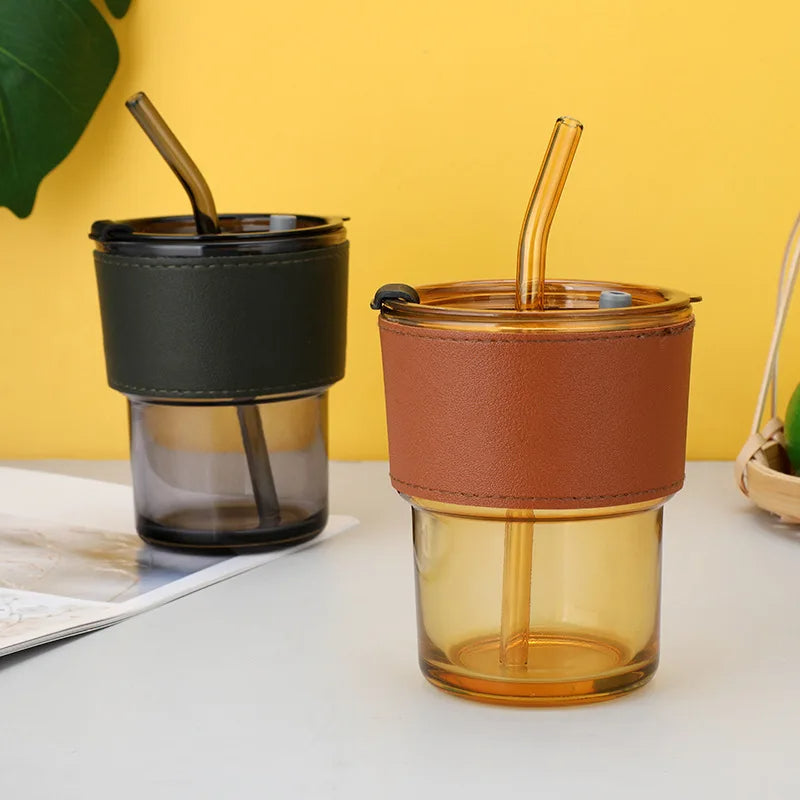 VASO DE VIDRIO CON CARRIZO