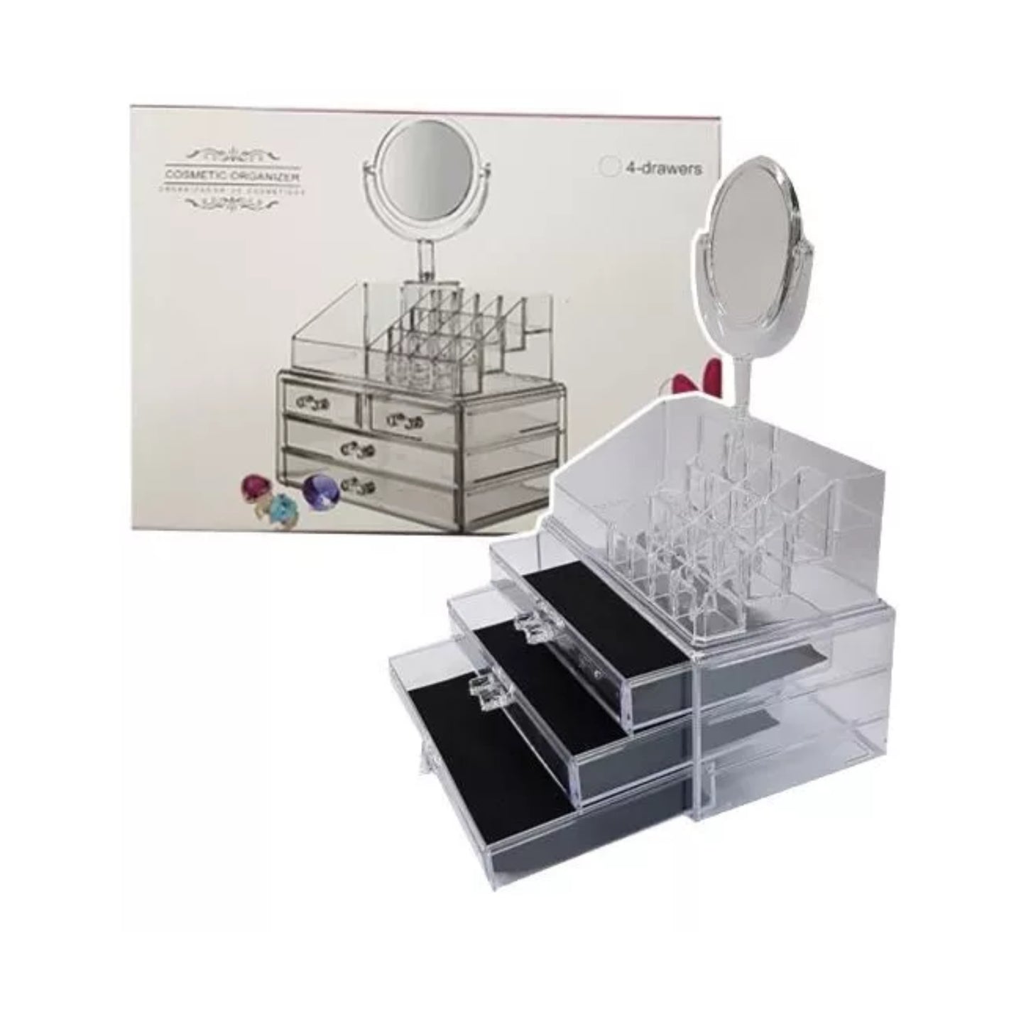 ORGANIZADOR DE COSMETICOS CON ESPEJO