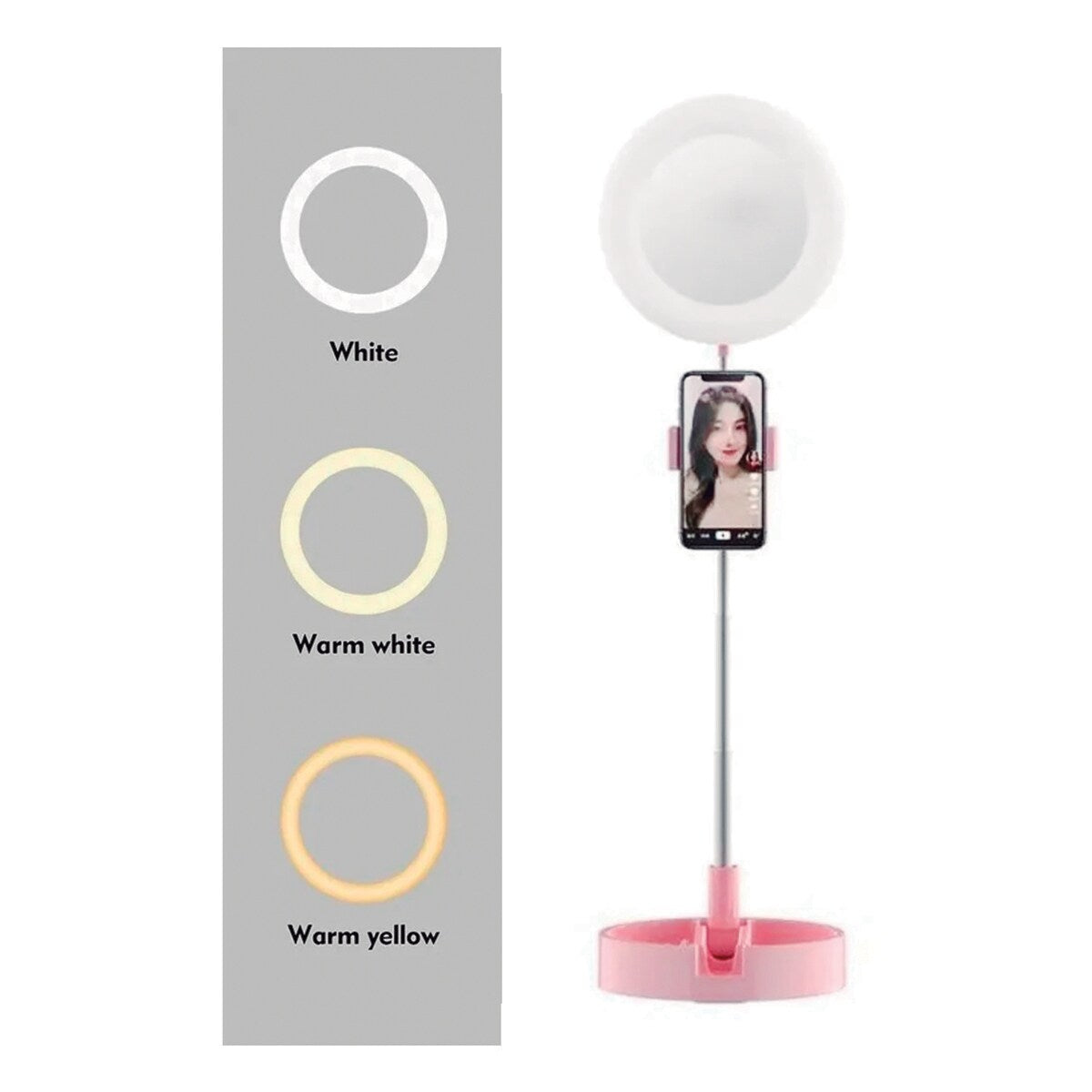 ESPEJO DE BELLEZA LED CON SOPORTE DE TELEFONO