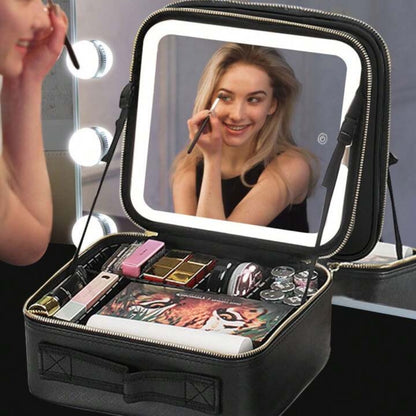 ORGANIZADOR DE MAQUILLAJE CON ESPEJO LUZ LED