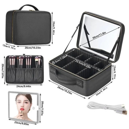 ORGANIZADOR DE MAQUILLAJE CON ESPEJO LUZ LED