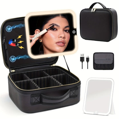 ORGANIZADOR DE MAQUILLAJE CON ESPEJO LUZ LED